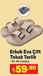 Erkek Eva Çift Tokalı Terlik image