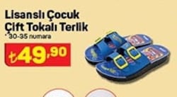 Lisanslı Çocuk Çift Tokalı Terlik image
