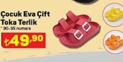 Çocuk Eva Çift Toka Terlik image