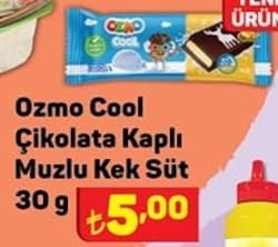 Ozmo Cool Çikolata Kaplı Muzlu Kek Süt 30 gr image