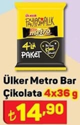 Ülker Metro Bar Çikolata 4x36 gr image