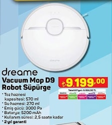Dreame Vacuum Mop D9 Robot Süpürge image