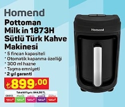 Homend Pottoman Milk in 1873H Sütlü Türk Kahve Makinesi Siyah Metal image