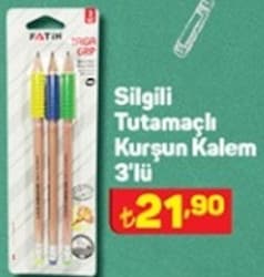 Fatih Silgili Tutamaçlı Kurşun Kalem 3'lü image