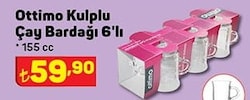 Lav Ottimo Kulplu Çay Bardağı 6'lı 155 cc image