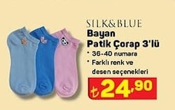 Silk&Blue Bayan Patik Çorap 3'lü  image