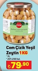 Cem Çizik Yeşil Zeytin 201-230 kal. XL 1 kg image