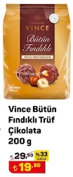 Vince Bütün Fındık Trüf Çikolata 200 g image