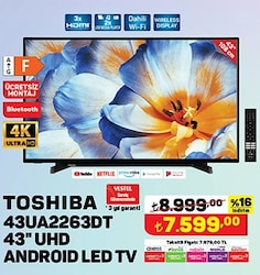Toshiba 43UA2263DT UHD Android Led Tv 43 inç image