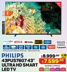 Philips 43PUS7607 Ultra HD Smart Led Tv 43 inç image