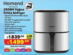 Homend 2506H Yağsız Fritöz Airfryer image