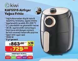 Kiwi KAF5515 Airfryer Yağsız Fritöz 2 L image