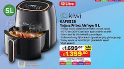 Kiwi KAF5536 Yağsız Fritöz Airfryer 5 L Siyah image
