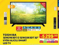 Toshiba 32W2163DT/32W2263DT 32 inç Uydu Alıcılı Smart Led Tv image