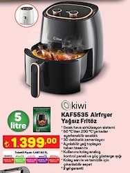 Kiwi KAF5535 Airfryer Yağsız Fritöz image
