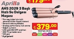 Aprilla AHS 2029 3 Başlı Hızlı Su Dalgası Maşası image