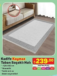 Kadife Kaymaz Taban Saçaklı Halı 120x180 cm image