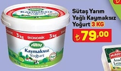 Sütaş Yarım Yağlı Kaymaksız Yoğurt 3 kg image