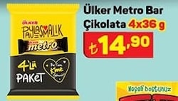 Ülker Metro Bar Çikolata 4x36 gr image