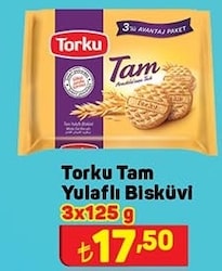 Torku Tam Yulaflı Bisküvi 3x125 gr image