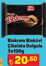 Biskrem Bisküvi Çikolata Dolgulu 3x100 gr image