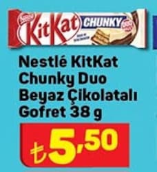 Nestle KitKat Chunky Duo Beyaz Çikolatalı Gofret 38 gr image