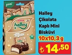 Halley Çikolata Kaplı Mini Bisküvi 10x10,3 gr image