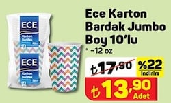 Ece 12 Oz Karton Bardak Jumbo Boy 10'lu image
