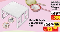 Metal Dolap İçi Düzenleyici Raf Beyaz image