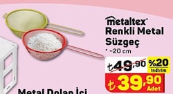 Metaltex Renkli Metal Süzgeç Kırmızı 20 cm image