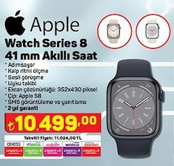 Apple Watch Series 8 41 mm MNP53TU/A Akıllı Saat Siyah image