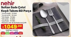 Nehir Sultan Sade Çatal Kaşık Takımı 60 Parça image