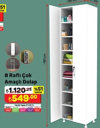 8 Raflı Çok Amaçlı Dolap image