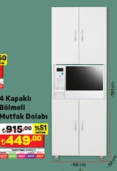 4 Kapaklı Bölmeli Mutfak Dolabı image