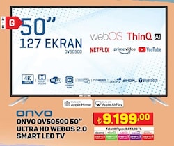 Onvo OV50500 50 inç 127 cm Ultra HD Webos 2.0 Smart Led TV  image