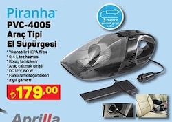 Piranha PVC-4005 Araç Tipi El Süpürgesi  image