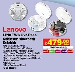 Lenovo LP10 TWS Live Pode Kablosuz Bluetooth Kulaklık  image