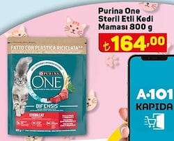 Purina One Steril Etli Kedi Maması 800 g image