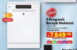 Hoover Hf 3E53EOW-17 5 Programlı Beyaz Bulaşık Makinesi image