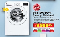 Hoover H3W 292DE/1-17 9 Kg 1200 Devir Çamaşır Makinesi image