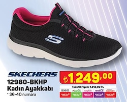 Skechers 12980-BKHP Kadın Ayakkabı image