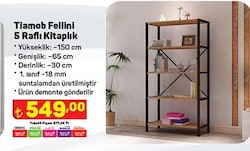 Tiamob Fellini 5 Raflı Kitaplık image