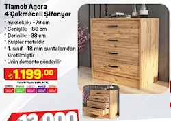 Tiamob Agora 4 Çekmeceli Şifonyer image
