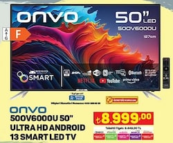 Onvo 50OV6000U 50 inç Ultra HD Android 13 Smart Led TV image