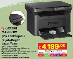 A101 Kyocera MA2001W Çok Fonksiyonlu Siyah-Beyaz Lazer Yazıcı
