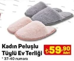 Juno Kadın Peluşlu Tüylü Ev Terliği image
