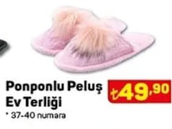 Juno Ponponlu Peluş Ev Terliği image