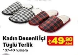 Juno Kadın Desenli İçi Tüylü Terlik image