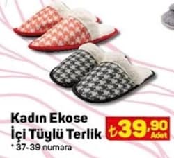 Juno Kadın Ekose İçi Tüylü Terlik image