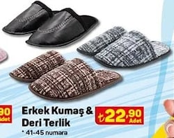 Juno Erkek Kumaş & Deri Terlik image